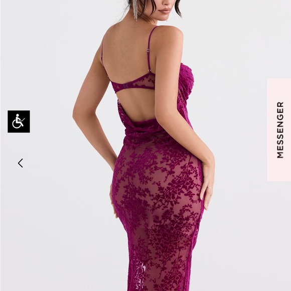 House of CB underwire cranberry Ione midi dress - Picture 3 of 5